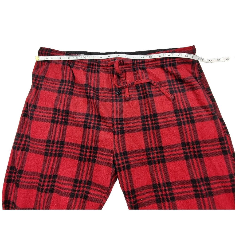 Hanes Pajama Pants Mens 2XL Red Plaid Flannel 100% Polyester Lounge Drawstring - Picture 4 of 8